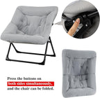 Comfy Saucer Chair for Adults, Soft Faux Fur Bedroom Chair - Image 9