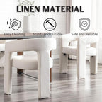 RIVOVA Modern Barrel Dining Chairs Set of 6, Linen Upholstered Accent Chairs - Image 3
