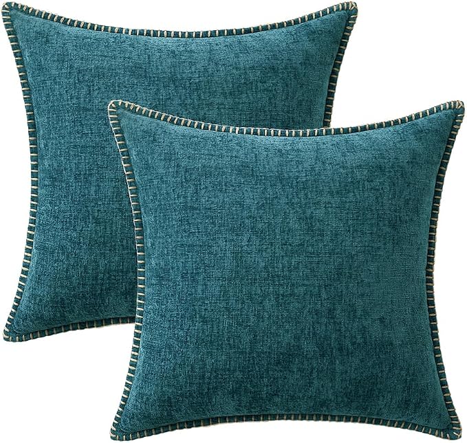 MIULEE Decorative Couch Throw Pillow Covers 20x20 Inch Dark Teal 2 Pack | - Image 6