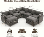 111.4" V-Shaped Corner Couch Sectional - Image 2