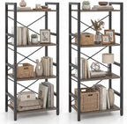 Tangkula 3-Tier Industrial Bookshelf, 16.5" Width Wooden Open Bookcase by TANGKULA