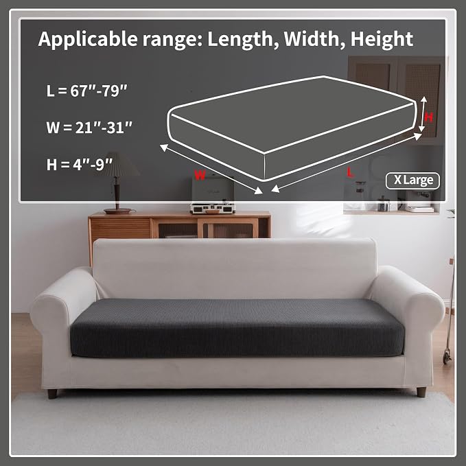OHSIO Sectional Couch Covers, Wear Resistant Stretch Sofa Covers Washable Soft - Image 2