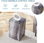 End Table Living Room Table, Faux Marble Sofa Couch Side Table, Bedside - Image 5