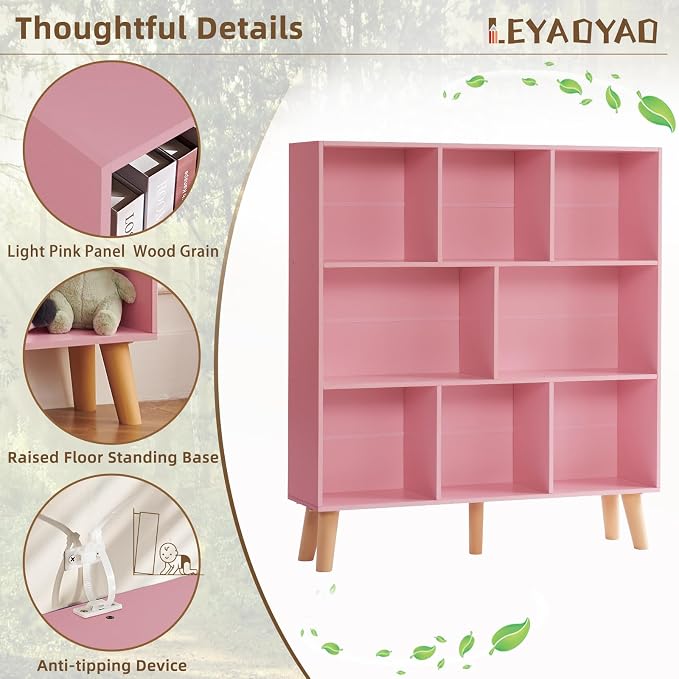 LEYAOYAO 8 Cube Bookshelf, 3 Tier Bookcase - Image 5