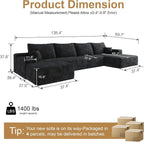 AUGOP 136" Sectional Couches for Living Room Modern Modular Sofa - Image 2