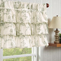 JINCHAN Ruffled Valance Curtain Linen Floral Kitchen Valance by JINCHAN