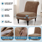 H.VERSAILTEX Armless Accent Chair Covers Thick Velvet Armless Chair Slipcovers - Image 6
