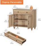 WAMPAT 34’‘ Oak Buffet Cabinet - Image 2