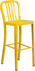 Flash Furniture Commercial Grade 30" High Yellow Metal Indoor-Outdoor Barstool - Image 3