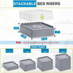 Bed Risers 1 inch, 2 inch, 3 inch, 4 inch Heavy Duty, Adjustable Furniture Riser - Image 2
