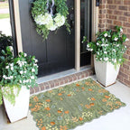 Front Door Mat Indoor Outside Entrance, 2x3 Sage Green Floral Rug | Non-Slip - Image 4