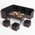 LOUVIXA 7 Pieces Patio Furniture Set, Outdoor Patio Furniture, Wicker - Image 9