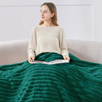 BEDELITE Ribbed Twin Blanket for Couch & Bed, Emerald Green, Warm Yet - Image 3
