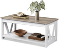 WLIVE Farmhouse Coffee Table, Modern Center Table by WLIVE