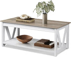 WLIVE Coffee Table, Wood Center Table - Image 9