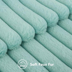 decorUhome Fall Faux Fur Throw Pillow Covers 22x22 Set of 2 Aqua | Decorative - Image 2