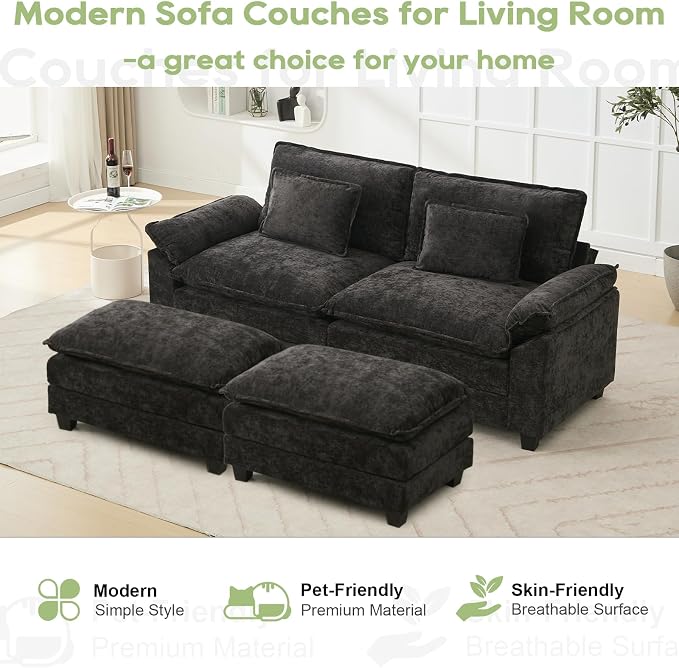 Oprisen 86" Modular Sectional Sofa, Comfy Cloud Couch Sectional Sofa - Image 7