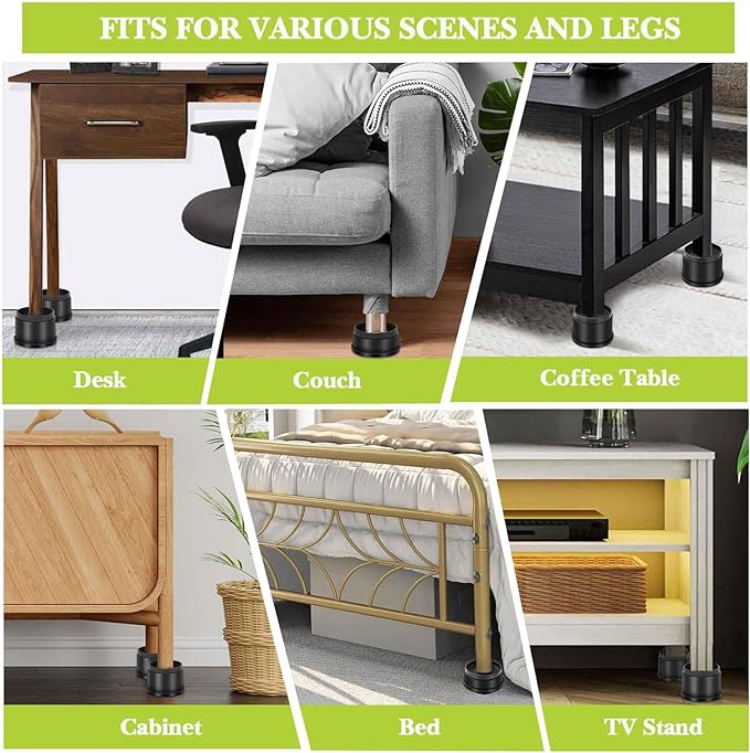 4 Pack Furniture Risers 1 Inch, Adjustable Bed Risers Heavy Duty - Image 3