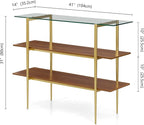 LumFurn Glass Console Table for Living Room, Foyer & Entrance, H41 x W14 x - Image 2