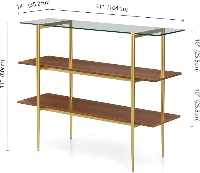 LumFurn Glass Console Table for Living Room, Foyer & Entrance, H41 x W14 x - Image 2