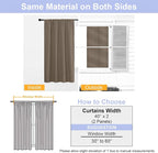 Simplebrand Ava Brown Short 36 Inches Blackout Curtain 2 Panels Set, Half - Image 8