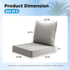 Sunbrella Outdoor Deep Seat & Back Cushion Set, 24 x 24 Inch Water Repellent - Image 3