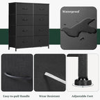 8-Drawer Dresser for Bedroom, Anti-Tip Tall Storage Organizer Chest of Drawers - Image 7