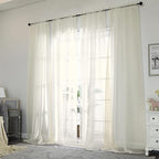 Sheer Curtains 108" inches Long, 2 Panels Sheer Curtain Set, Rod Pocket Voile - Image 2