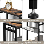 Small Side Table Set of 2 for Small Space, 3-Tier Narrow End Table - Image 8