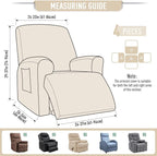 TAOCOCO Recliner Cover 4-Pieces, Recliner Stretch Sofa Slipcover, Recliner - Image 6