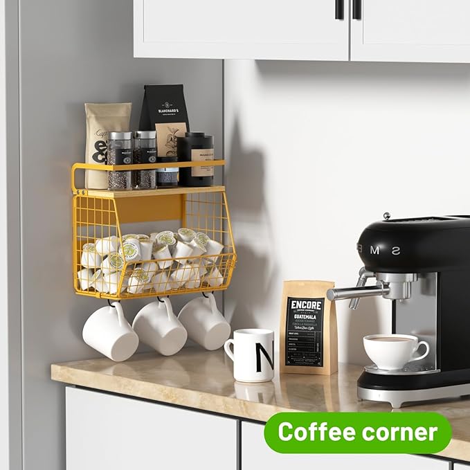 Magnetic Shelf for Fridge with Wood Lid, Fruit Potato and Onion Storage Bins - Image 4