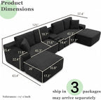 125" Oversized Sectional Couches - Image 2