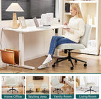 OLIXIS Criss Cross Chair with Wheels Wide Cross Legged Office Desk Vanity Chair - Image 6