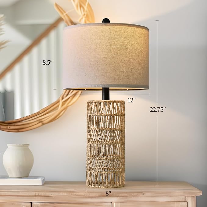 OYEARS 22.5" Boho Table Lamps Set of 2 - Image 3