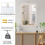 Nautical Rope Mirror Rectangle Wooden 22''Lx16''W White Decorative Mirror - Image 5