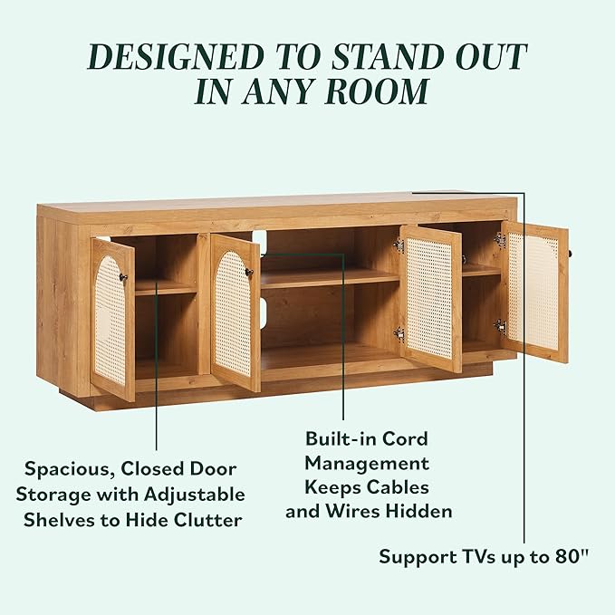 Walker Edison Sasha 4-Door Sideboard Buffet - Image 4