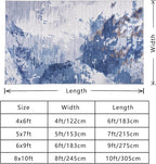 Ompaa Living Room Rug 5x7 Dark Blue Area Rug Machine Washable Boho Rug Non Slip - Image 2