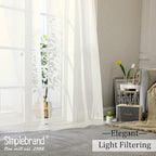 Simplebrand Ivory Sheer Curtains 120 Inches Long, Extra Long Rod Pocket Solid - Image 7