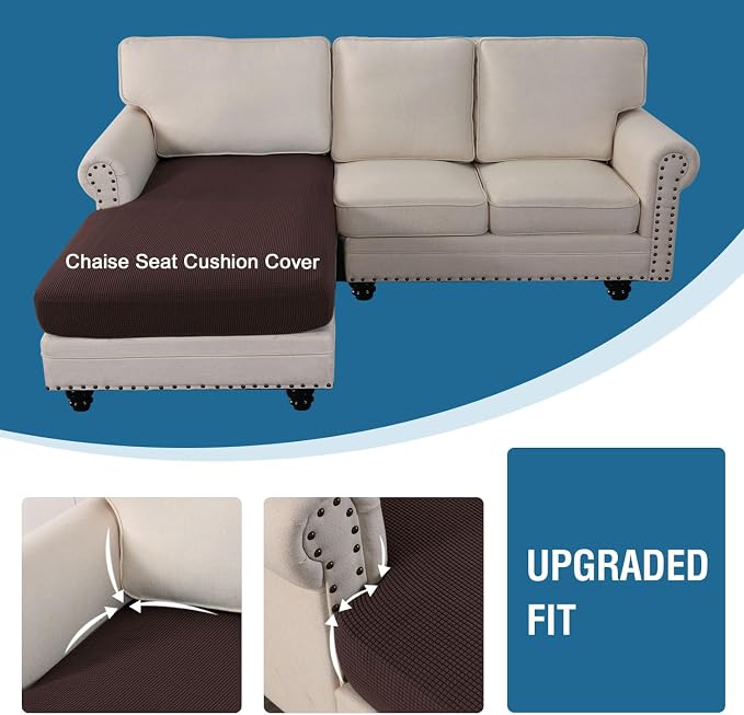H.VERSAILTEX Sectional Couch Covers 1 Piece Chaise Slipcover L Shape Separate - Image 4