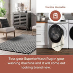 nuLOOM Jeni Dark Grey Checkered Washable Area Rug, Dark Grey - Image 3