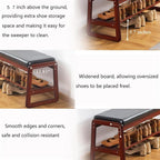SOBIBO Solid Wood Shoe Bench, 2-Tier Wooden Entryway Bench, Modern Shoe Rack - Image 4