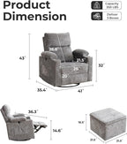 Oversized Power Recliner Chair Swivel Glider - Image 2