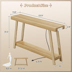 Huuger Console Table with Charging Station, USB-C Port, 2 Tiers Entryway Table - Image 2