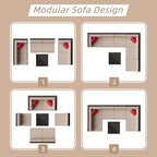 Shintenchi 7 Pieces Patio Furniture Sets Outdoor All-Weather Sectional Patio - Image 4
