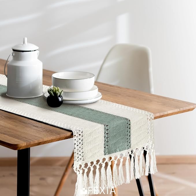 FEXIA Sage Green Table Runner 72 Inches Long - Image 5