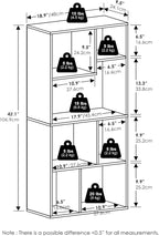 Furinno DALY Book Shelf, 7-Cube Bookshelf, Cube Storage Organizer Bookcase - Image 3