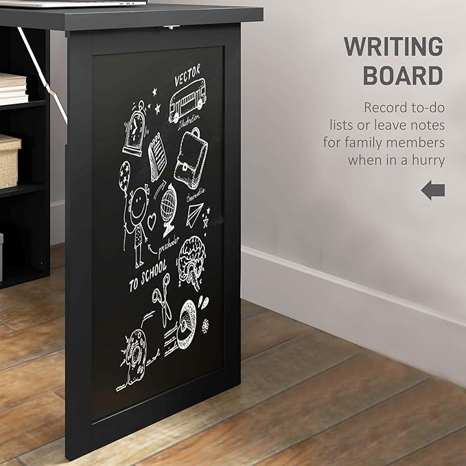 HOMCOM Foldable Convertible Writing Table, Wall Mounted Space-Saving Computer - Image 6