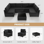 KIGOTY 7-Piece Patio Furniture Set, All-Weather PE Rattan Outdoor Sectional Sofa - Image 3