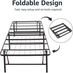 Amazon Basics Foldable Metal Platform Bed Frame, Noise-Free Mattress Foundation - Image 6