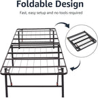 Amazon Basics Bed Frame with Storage, Foldable Metal Platform, Sturdy Steel - Image 6